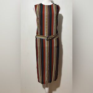 Tory Burch "Oceano Eden Julia" striped silk midi dress. Size 8